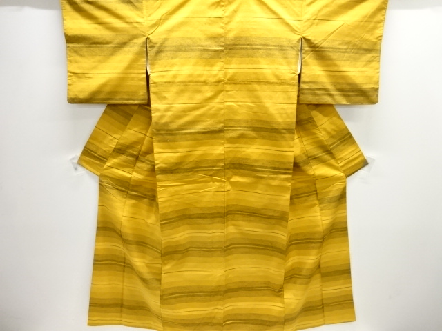 JAPANESE KIMONO / ANTIQUE KIMONO / SILK / FUSHI TSUMUGI / WOVEN STRIPE